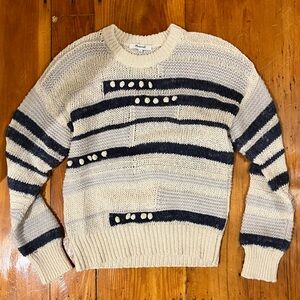 Madewell Women’s Sweater, Blue/Cream